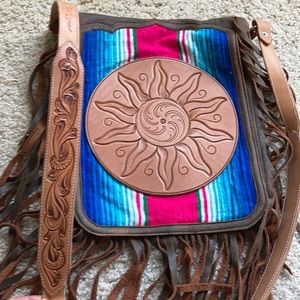 *Custom made, tooled leather, crossbody purse*